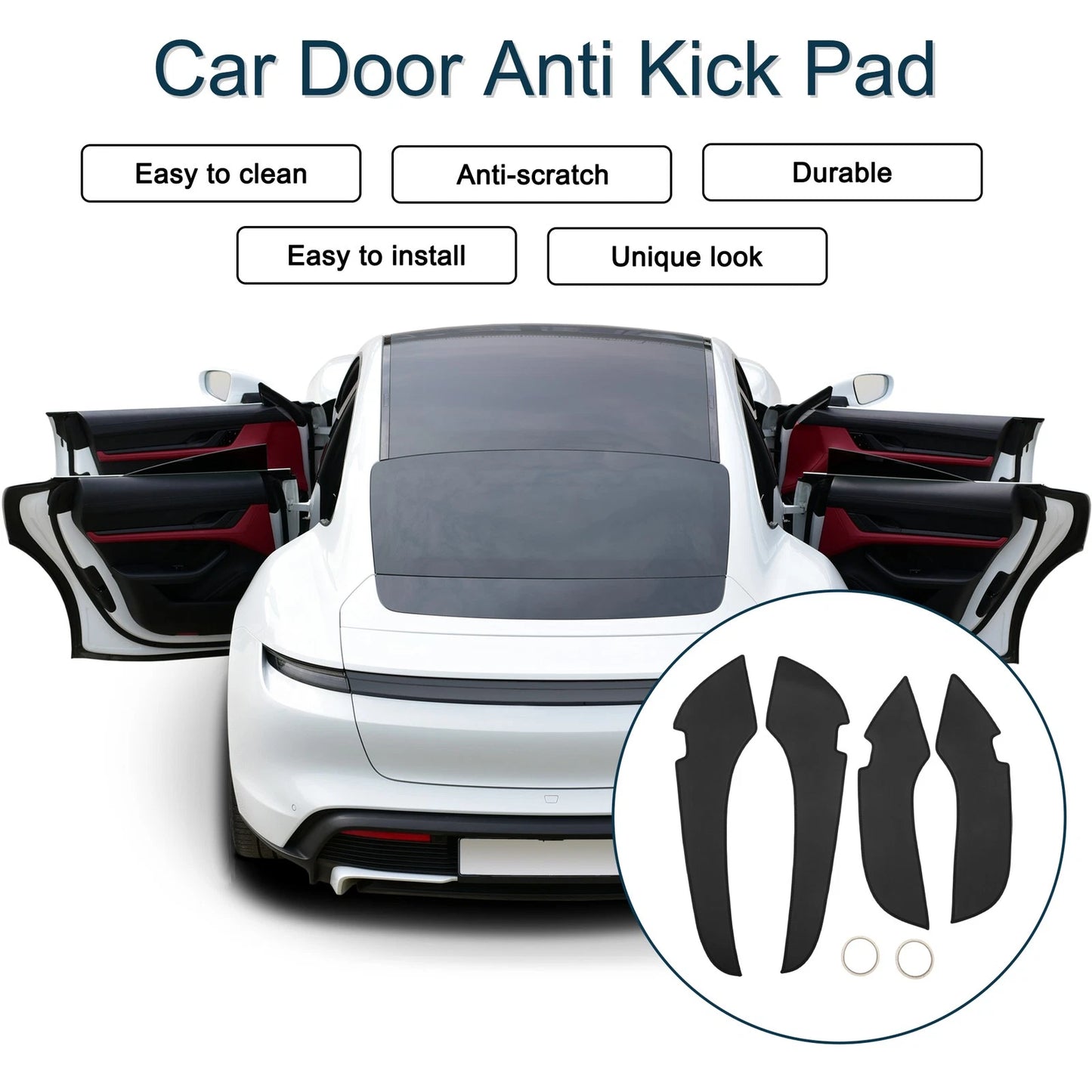 Door Anti Kick Pad Sticker Protector 1 Set for Toyota Camry (2010–2011)