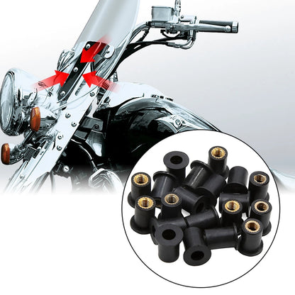 M5 / 20 x / Rubber Windscreen Screws Bolts Nut for Motorcycle Universal