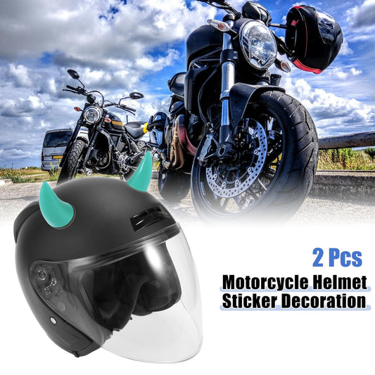 2 x Car Motorcycle Helmet Bull Horn Style Bumper Decoration Suction Cup Blue for Car/Motorcycle