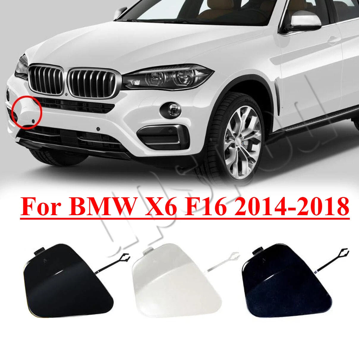 Front Bumper Tow Hook Hole Eye Cover Cap for BMW X6 (2014–2018)