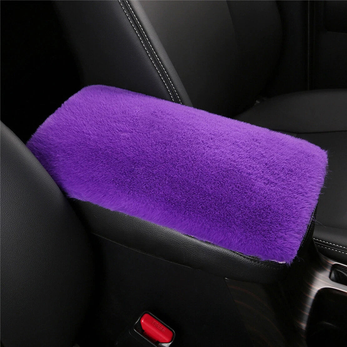 Faux Fur Armrest Cushion Cover for Car Center Console Mat Pad Protector