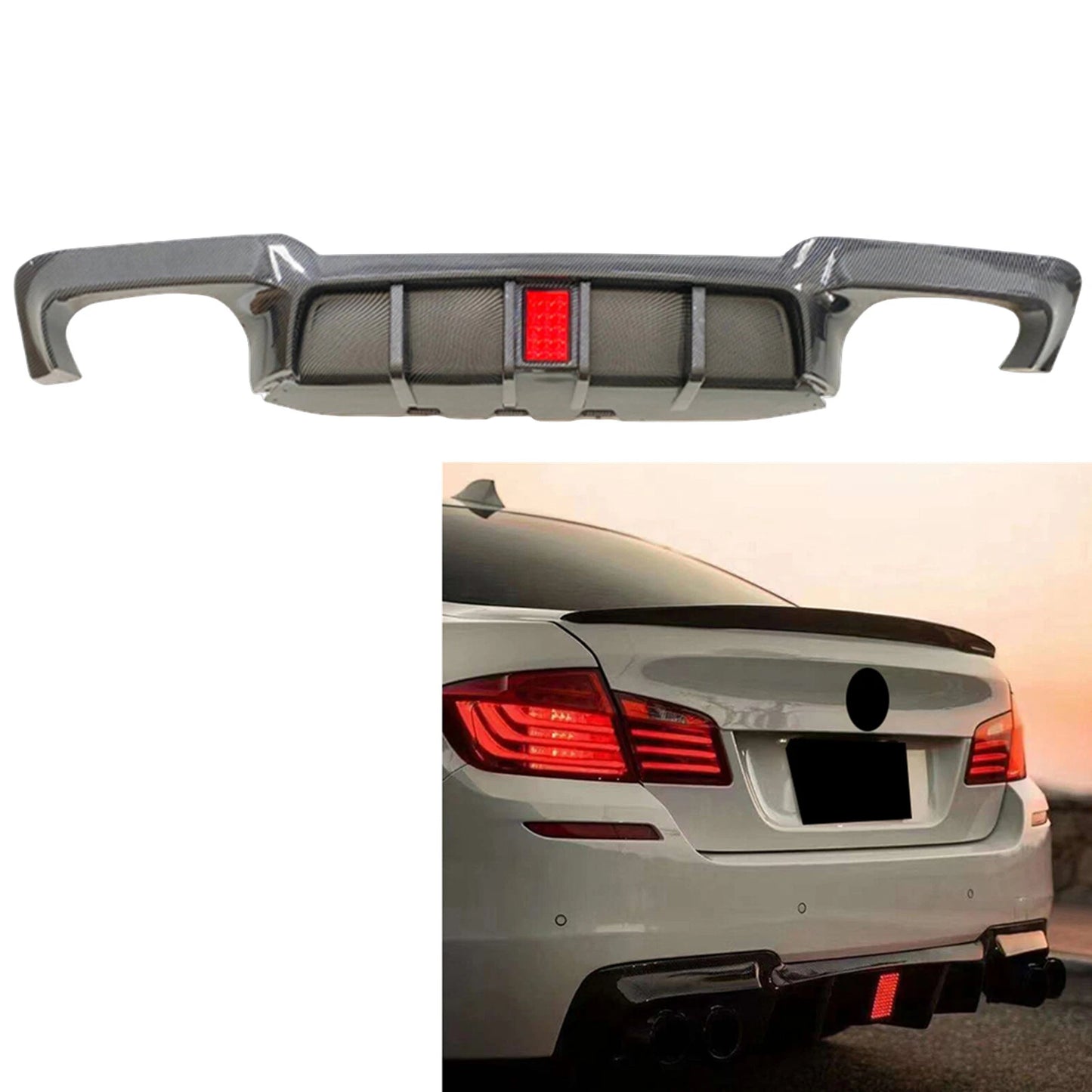 Rear Bumper Diffuser Lip for BMW F10 F11 F18 M Sport (2010-2018)