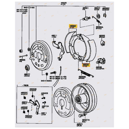 Park Brake Shoes Set for Landcruiser BJ40 BJ42 BJ43 FJ55 40 55 Series