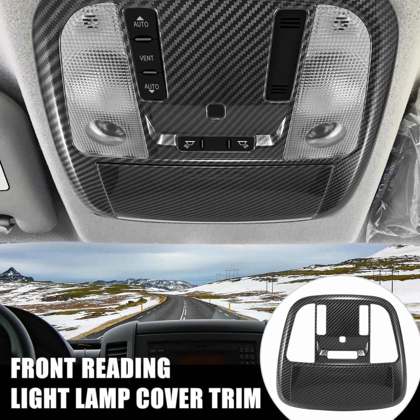 Carbon Fiber Roof Reading Light Lamp Cover Trim for Dodge Charger (2011-2021)