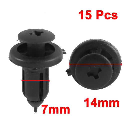 15 x 7mm Plastic Bumper Fender Rivets Clips for Toyota