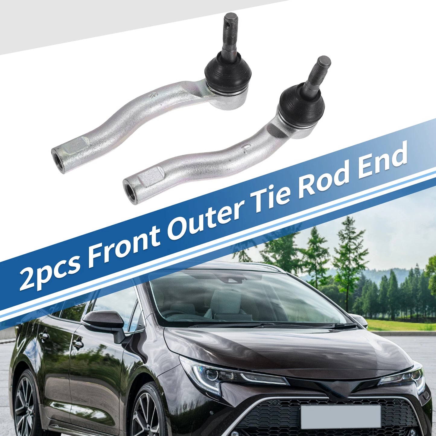 2 x Front Outer Tie Rod End Links for Toyota Prius (2010-2015)