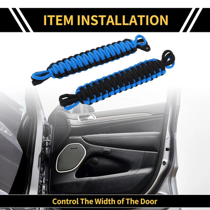 2 x Door Limiting Straps for Jeep Wrangler TJ JK JKU (2007-2018) Black Blue