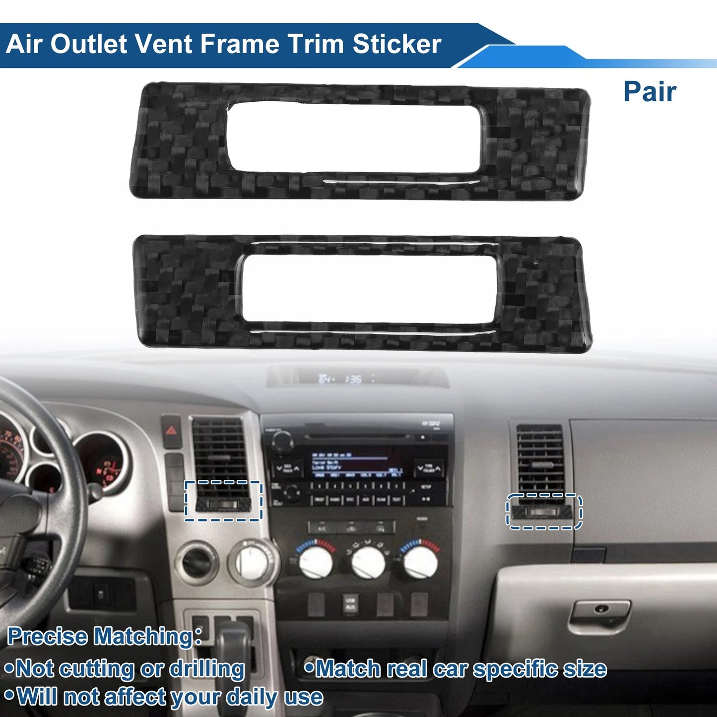Air Condition Outlet Vent Trim Cover Frame 1 pair for Toyota Tundra (2007–2013)