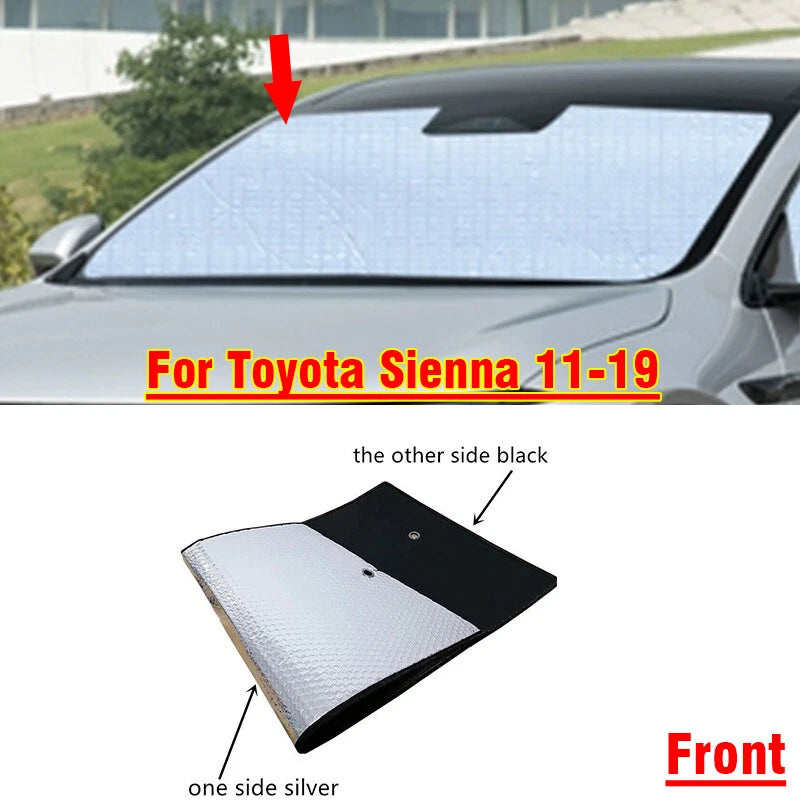 Front Windshield Interior Privacy Sunshade Cover for Toyota Sienna (2011–2019)
