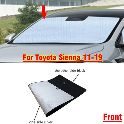 Front Windshield Interior Privacy Sunshade Cover for Toyota Sienna (2011–2019)