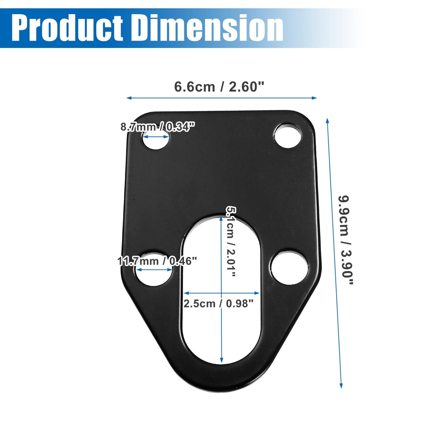Set Fuel Pump Mounting Plate with Gasket for Chevy SBC 283 327 Engine Black