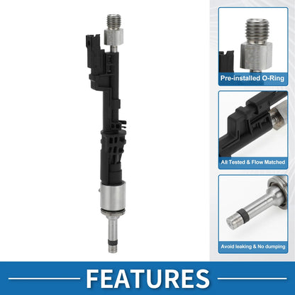 Fuel Injector for BMW E90 335i 3.0 (2006-2011) - No.13537568607, Black, 1 Pc