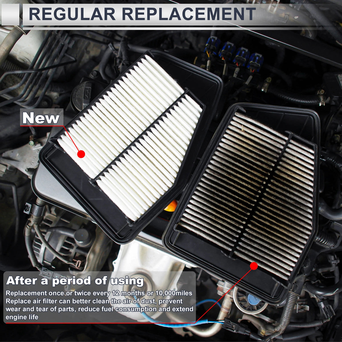 Car Engine Air Filter for Jeep Wrangler (2018-2024) - 1 Pcs Long Life