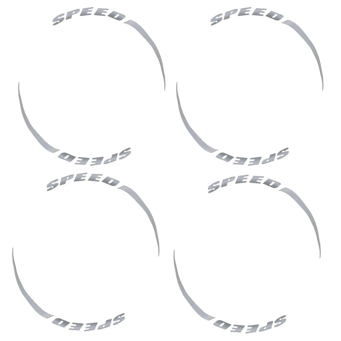 8 x Speed+Blade Reflective Letter Decals for 15"-22" Tires
