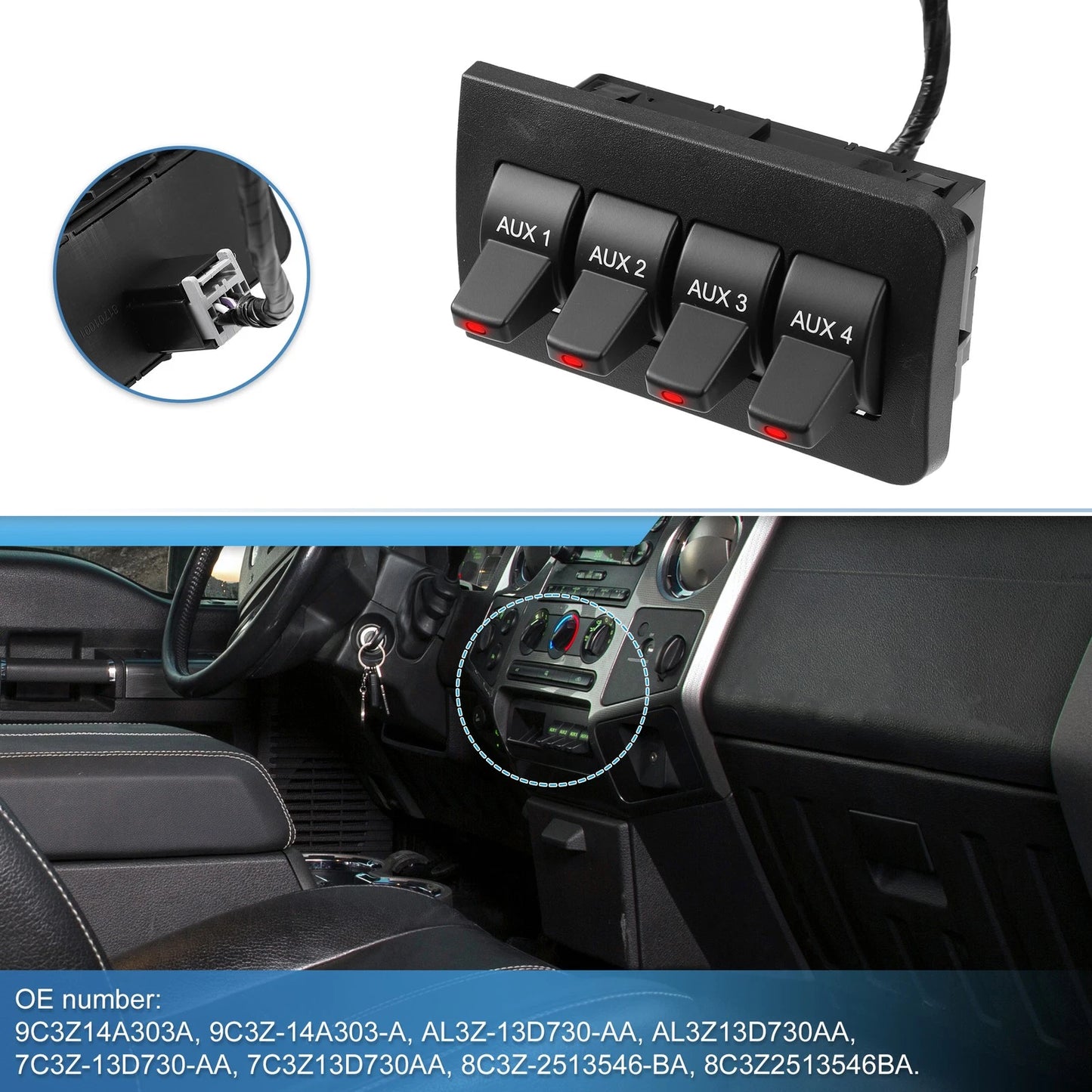 Rocker Switch Box Warning Lights for Ford (2009-2014)