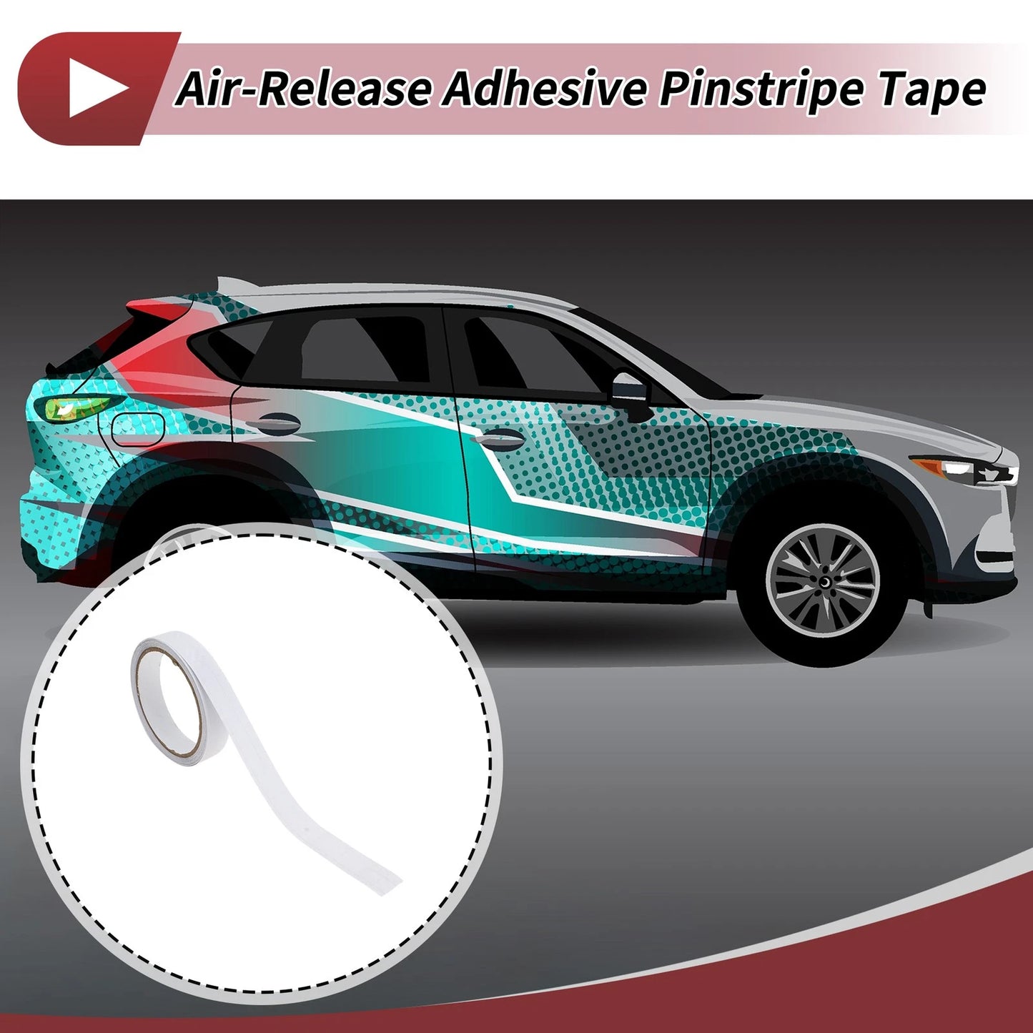 Pinstripe Tape 20mmx10m for Car/Motorcycle Stripes DIY Stickers Transparent