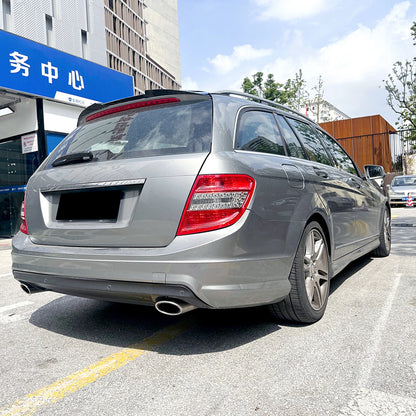Gloss Black Rear Boot Spoiler Lip for Benz C Class S204 Wagon (2008-2014)