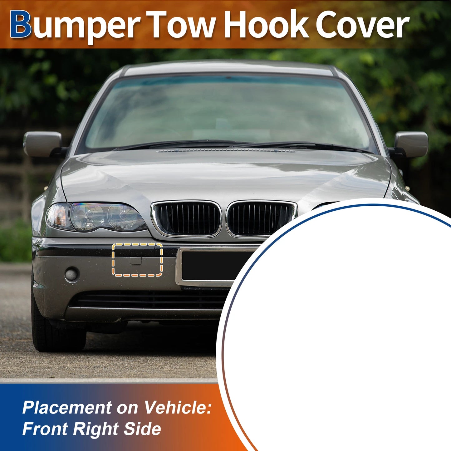 Bumper Tow Hook Cover for BMW 3 E46 2001-2005 (Unpainted)