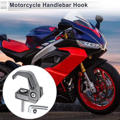 Square W/ Slot Motorcycle Hanging Hook / 42mm Length / Titanium Tone Black