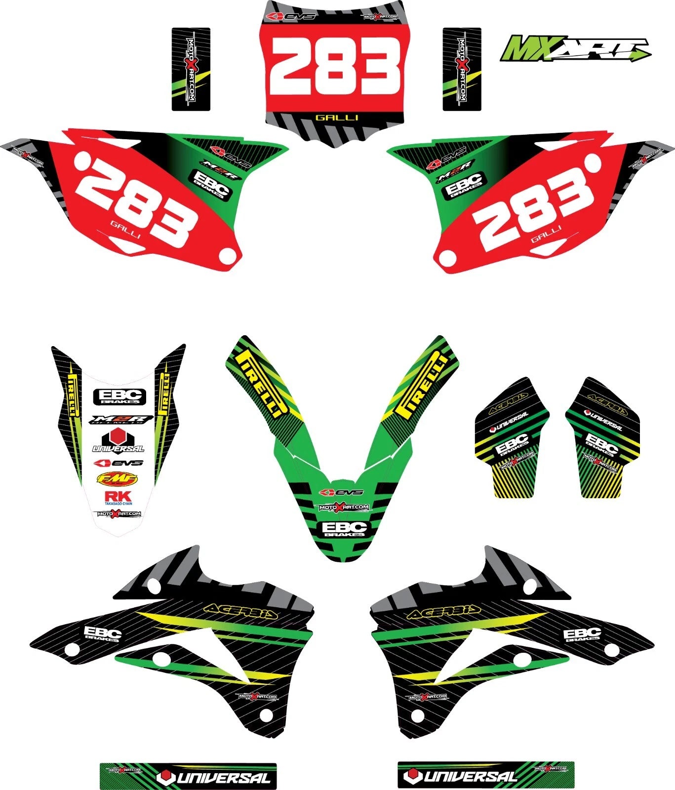Custom Graphics Kit for 2014-2018 Kawasaki KX 85 - Factory Style