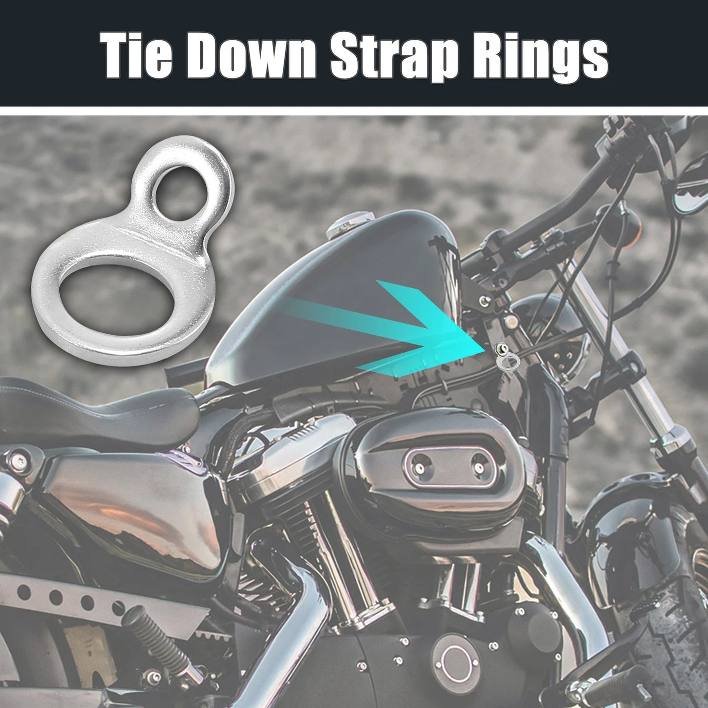 8pcs Stainless Steel Motorcycle Tie Down Anchor Hooks Strap Rings Silver Tone