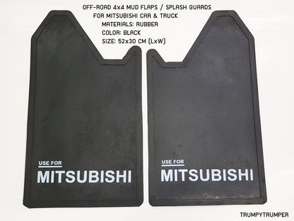 Mud Flaps for Mitsubishi 4WD 4X4 Off-Road Truck - Black Rubber