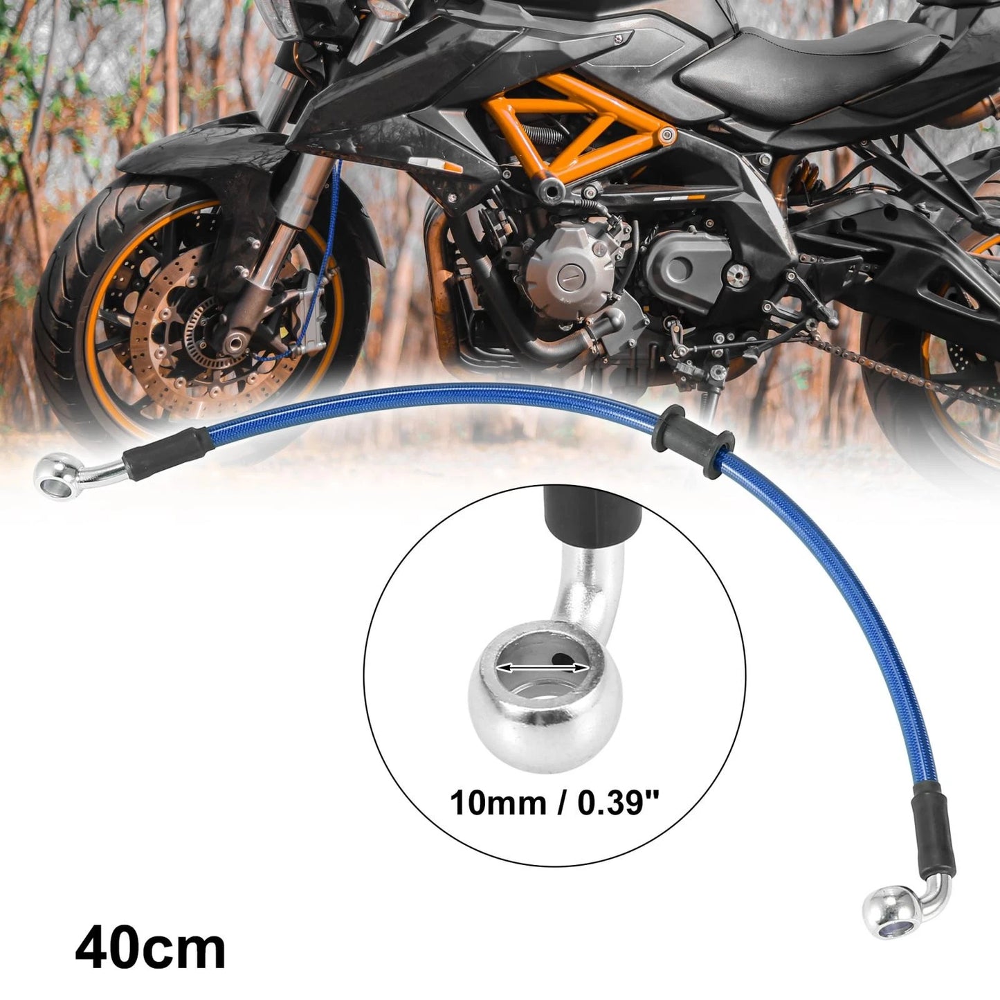 Universal 40cm 15.75" Brake Clutch Oil Hose Hydraulic Blue for Motorcycle