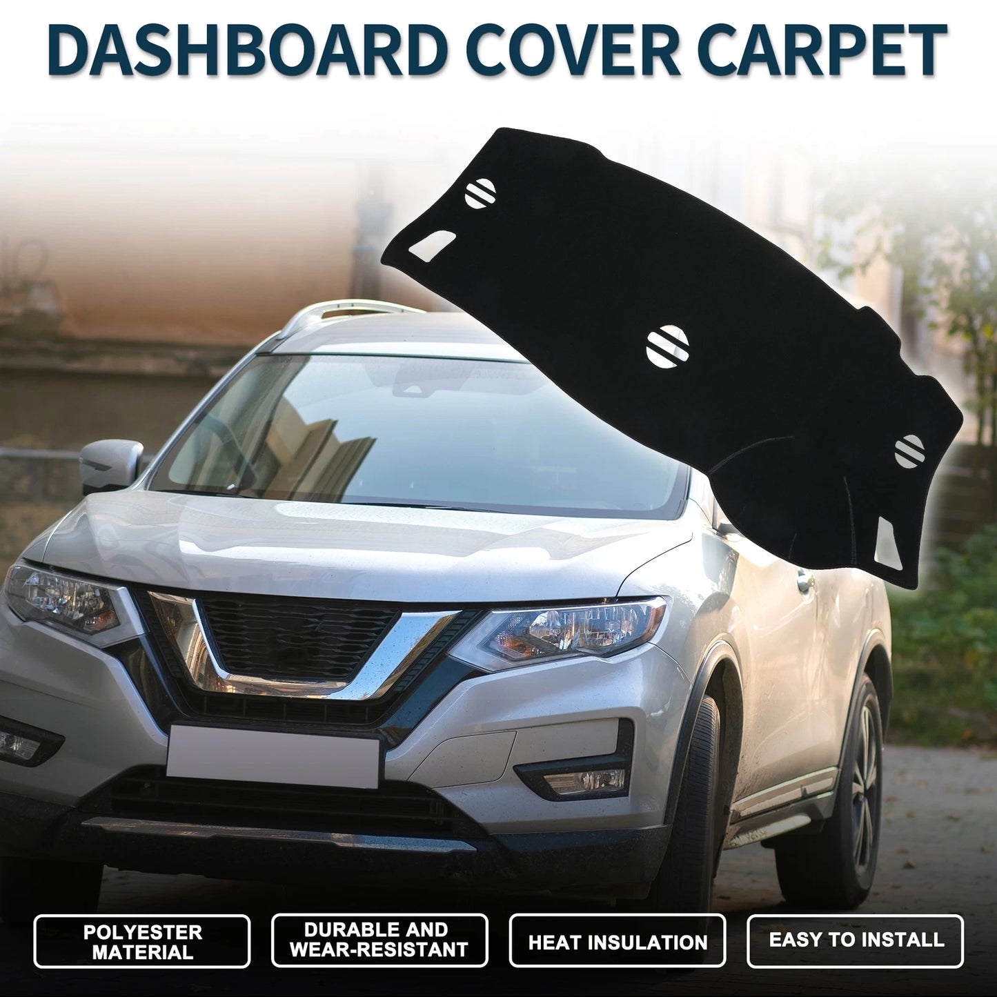 Dashboard Cover Mat for Nissan Elgrand E52 (2010-2024) - Black 1 Set