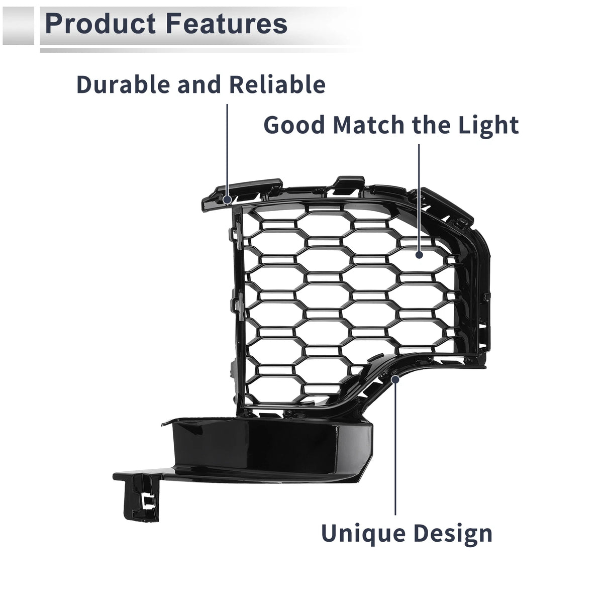Front Left Fog Light Grill for BMW X5 2019-2022 (1 x Black)