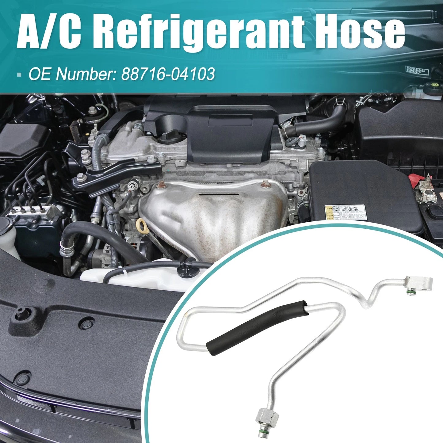 A/C Hose Pipe Cooler for Toyota (88716-04103) Black