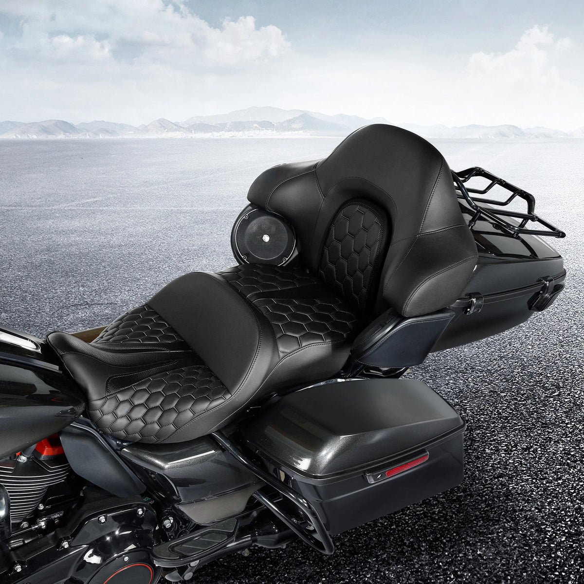 Driver Passenger Gel Seat Backrest for Harley CVO Street Road Glide (2014-2023)