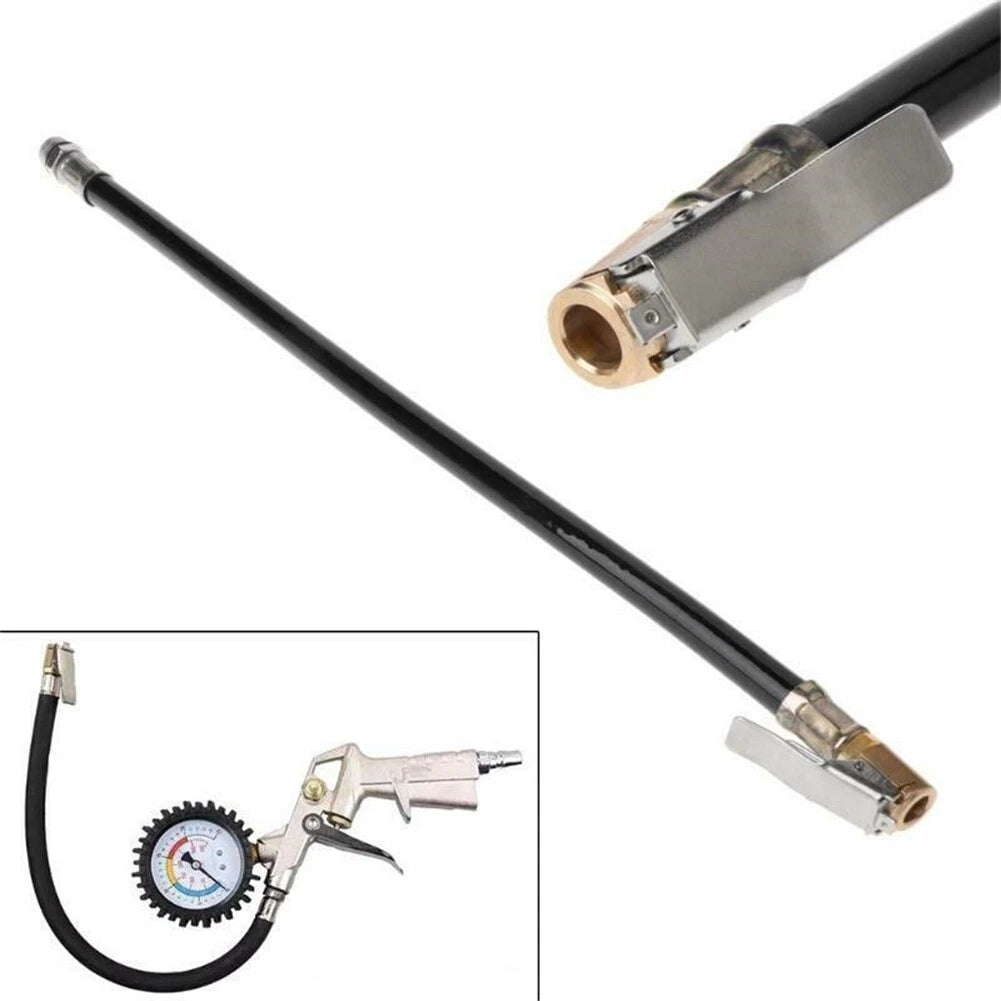 Tyre Inflator-Pressure Car Auto Tire Hose Pump Gauge Hose Connector Flexible