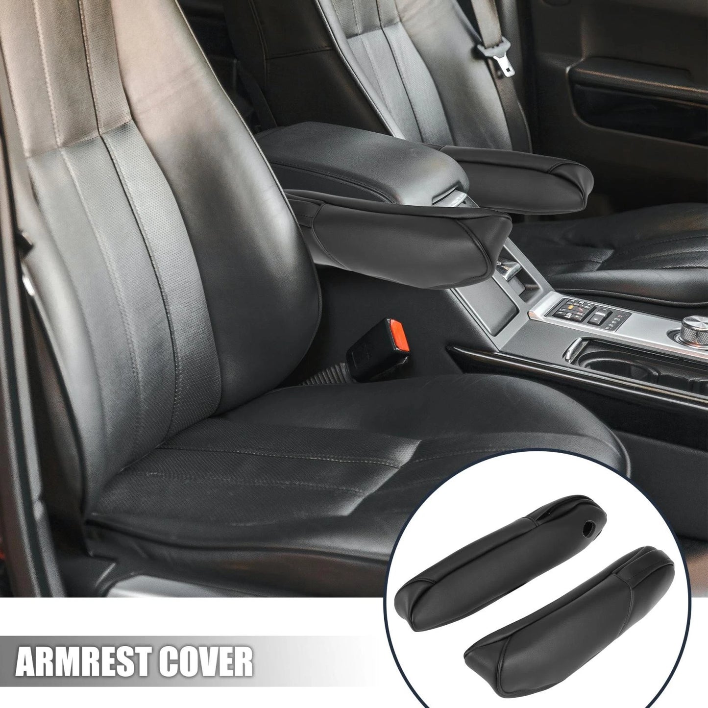 Front Seat Armrest Covers for Honda CR-V (2010-2011) - 1 Pair Black