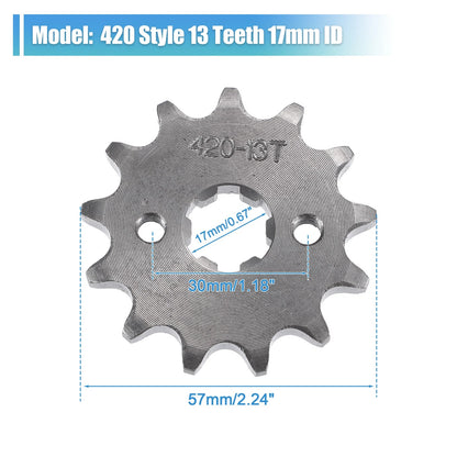 Sprocket Set 13T 17mm ID Front Engine for Dirt Pit Bike ATV