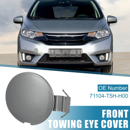 Front Bumper Tow Hook Cover for Honda Fit Jazz (2014-2017) Silver Gray