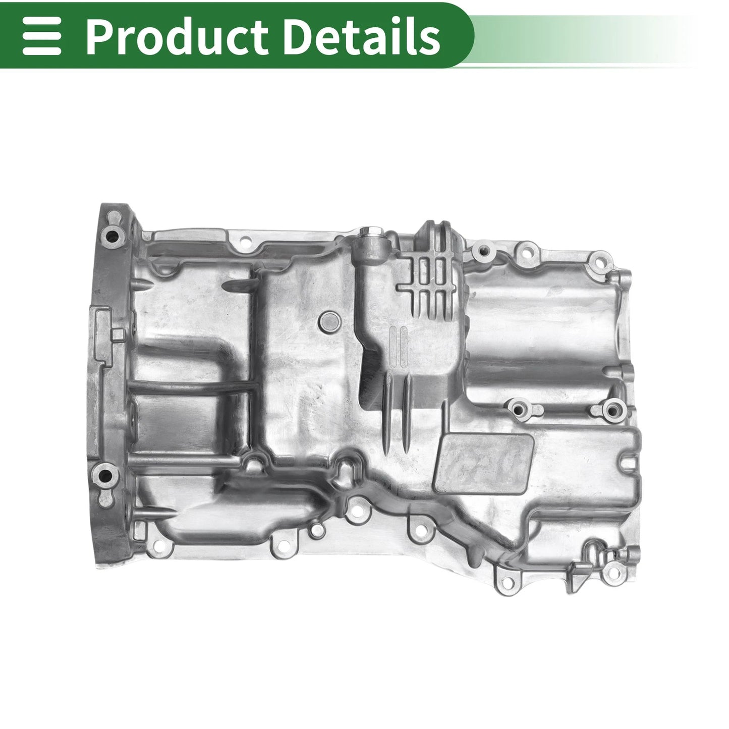 Engine Oil Pan for Mazda 3 (2012-2013) Aluminum Silver Tone