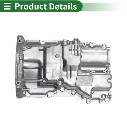 Engine Oil Pan for Mazda 3 (2012-2013) Aluminum Silver Tone