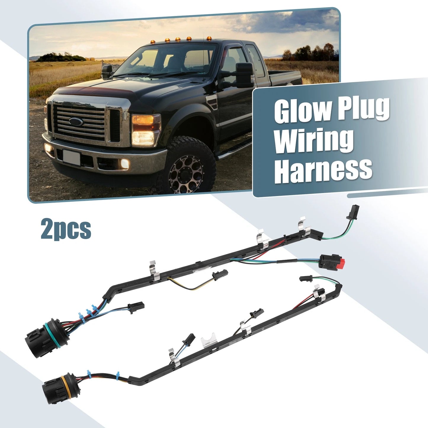 2 x Glow Plug Wiring Harness for Ford F-250 F-350 6.4L (2008-2010)
