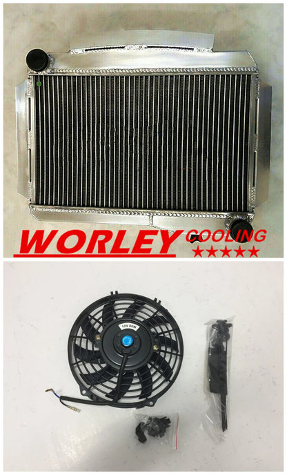 2ROW Aluminum Radiator + Fan for MG MGA 1600 TWIN CAM (1958-1960)
