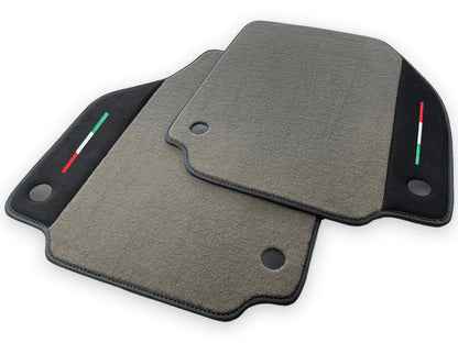Gray Floor Mats for Ferrari F8 Tributo with Alcantara Leather (2019-2023)