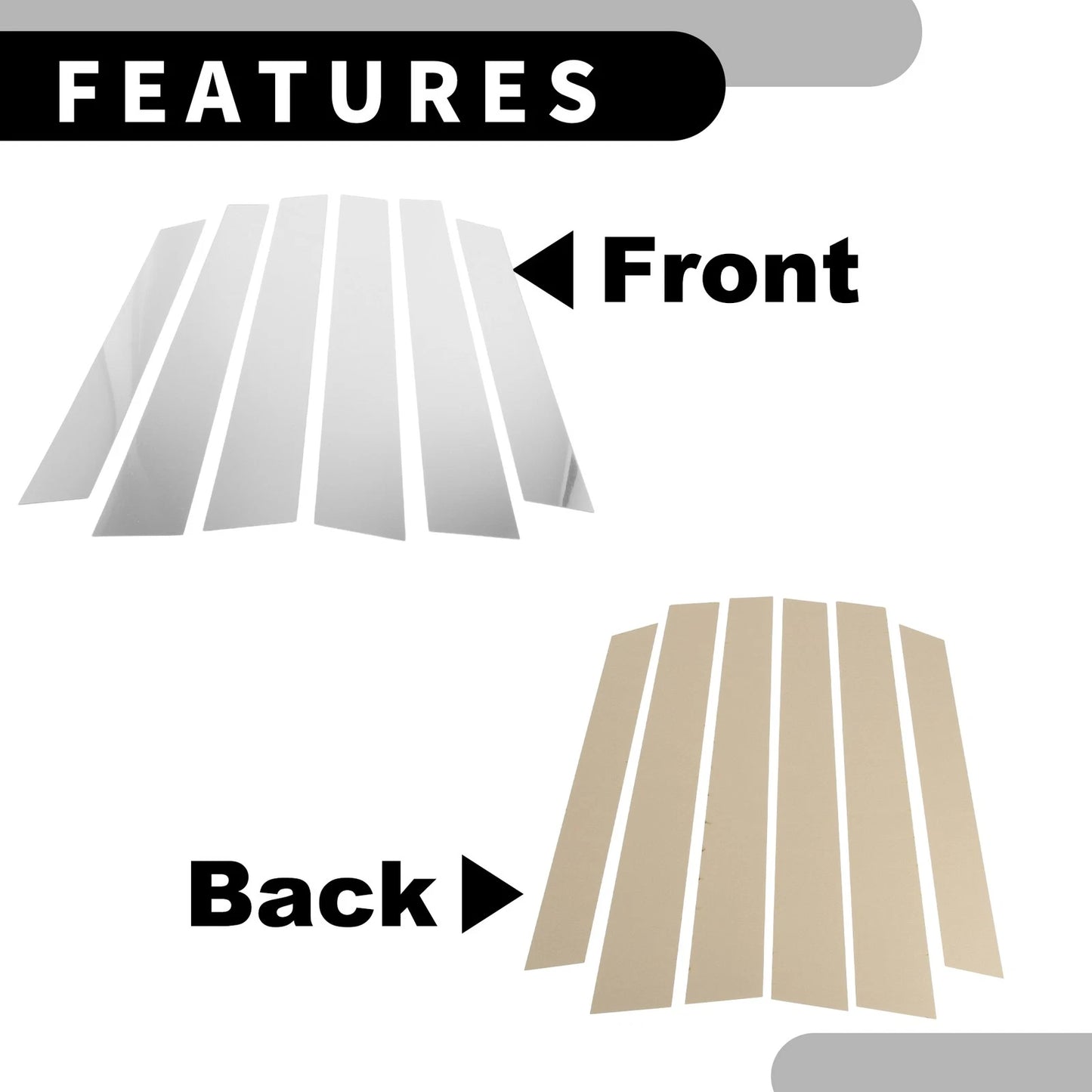 6pcs Chrome Silver Car Pillar Window Trim Covers for Honda CR-V (2007-2011)
