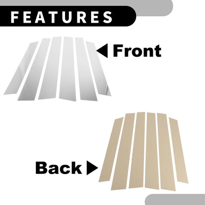 6pcs Chrome Silver Car Pillar Window Trim Covers for Honda CR-V (2007-2011)