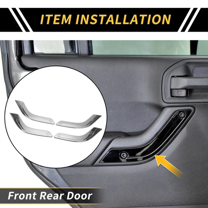 Front Rear Door Handle Bezel Cover Trims for Jeep Wrangler JK (2007-2018)