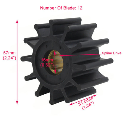 Inboard Flexible Impeller Kit for Johnson 500107, 09-1027B, 18-3081