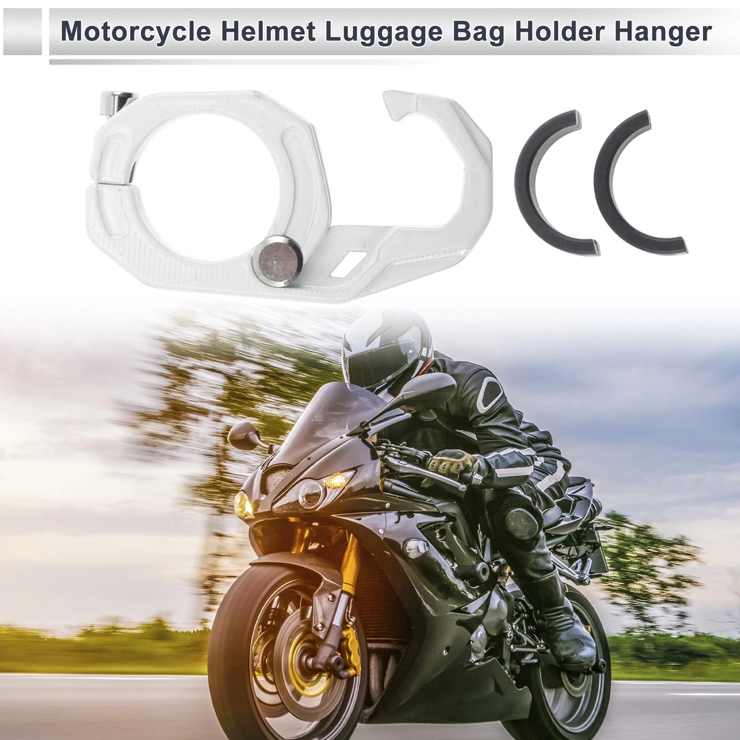 Motorcycle Hanging Hook Hexagonal Aluminum Alloy White for Scooters