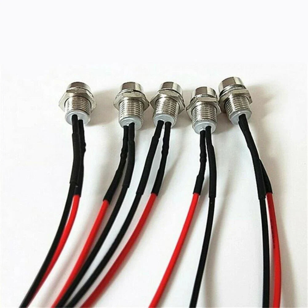10 Pieces 8mm LED Indicator Lamp Warn Light for Car/Boat Dash Panel