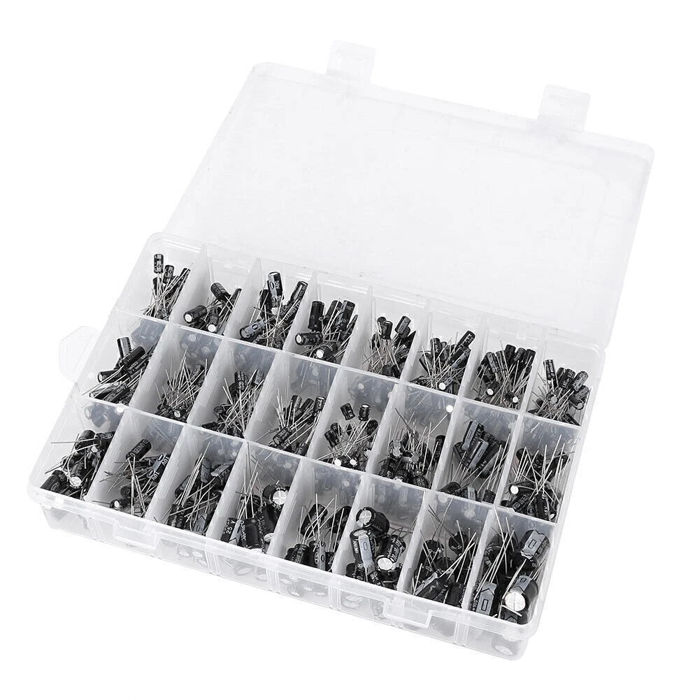 500 x 0.1uF-1000uF Electrolytic Capacitors Assortment Kit for Electronics