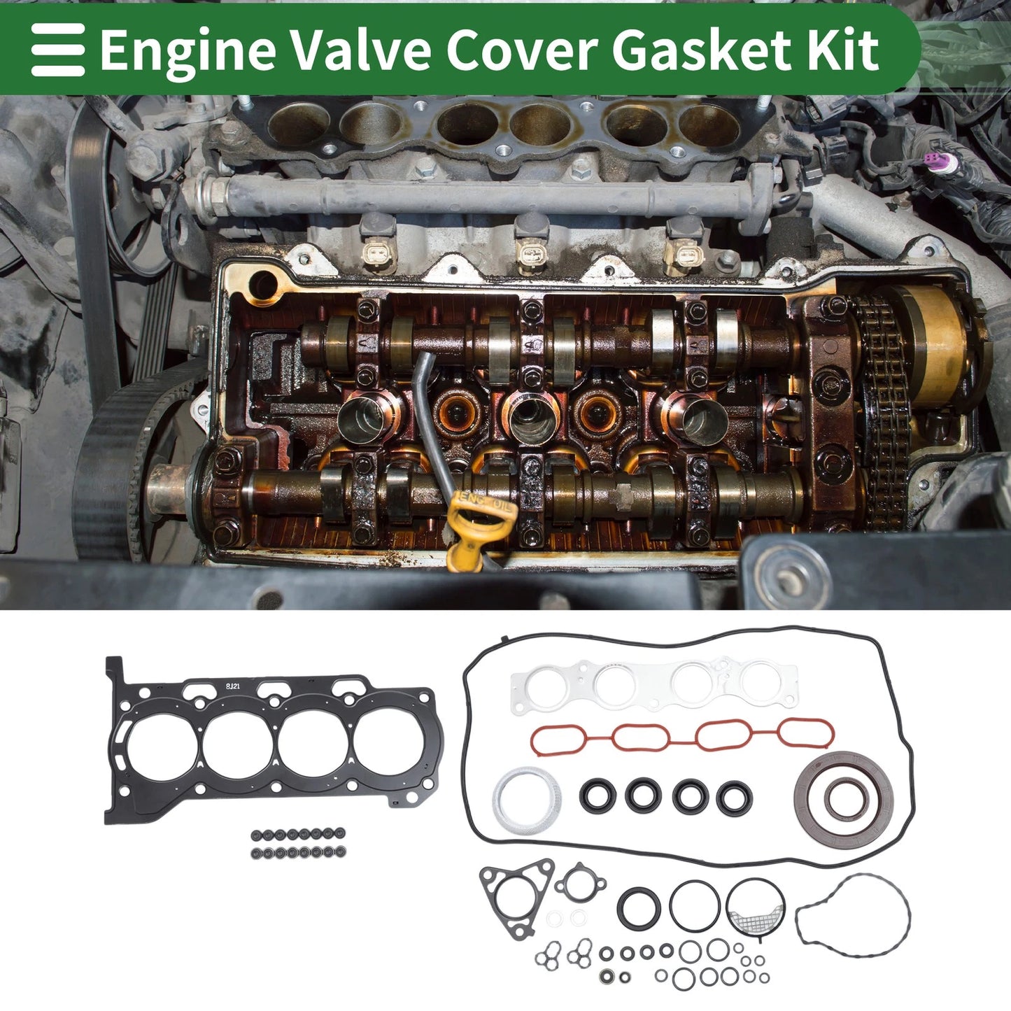 Engine Valve Cover Gasket Kit for Toyota Prius 1.8L L4 (2010-2020) 1 Set