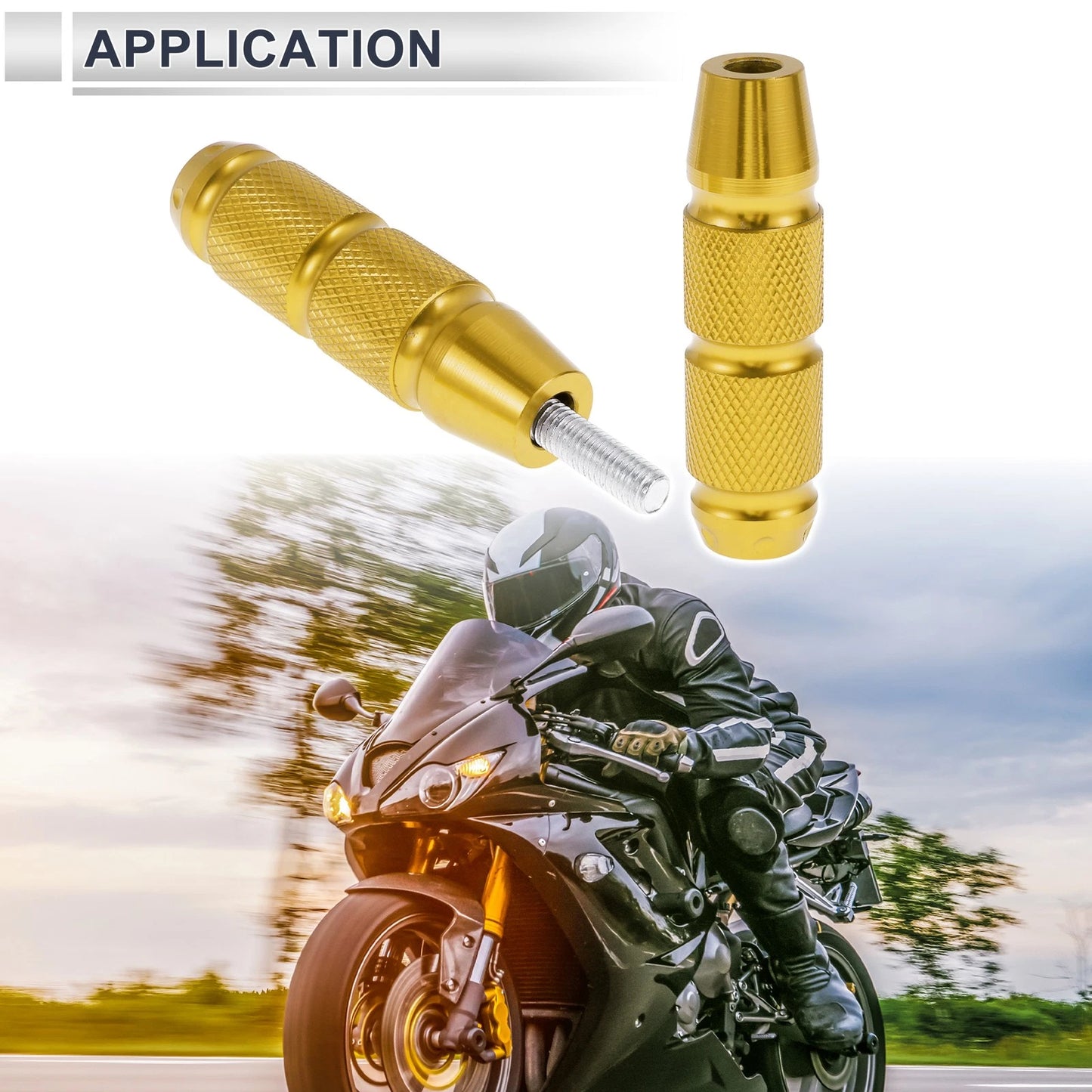 2 x Aluminum Alloy Motorcycle Slider Frame Gold Tone for Make Model