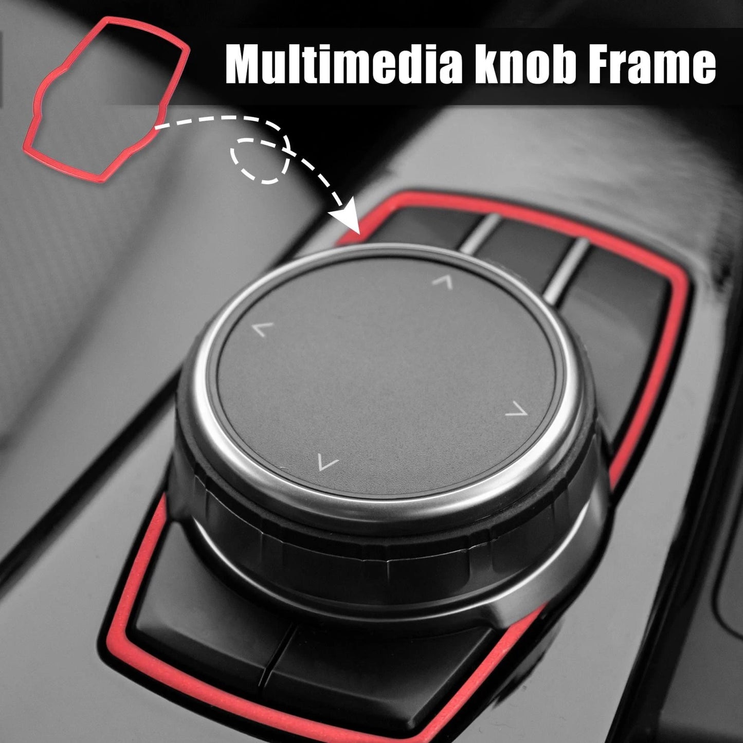 Red Multimedia Knob Button Cover for BMW 3 5 7 Series F01 F15 F30 F10 G30 (2012-2020)